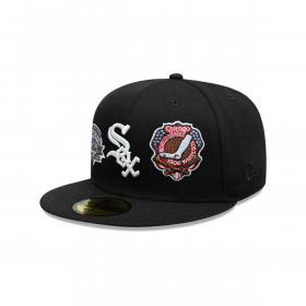 Gorra 59Fifty Chicago Blanco Sox MLB Many Patch Negro