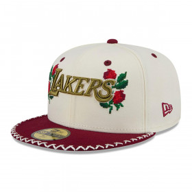 Gorra 59Fifty  NBA Los Angeles Lakers Novelty Stitch Blanco