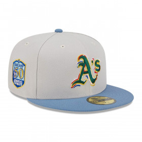 Gorra 59Fifty Oakland Athletics Color Brush Crema