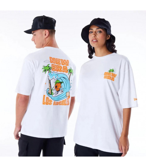 Polera New Era Brand City Graphic White