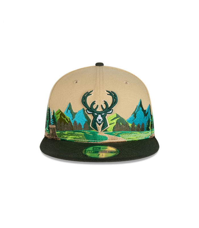Gorro 59fifty NBA Milwaukee Bucks Team Landscape Light Beige