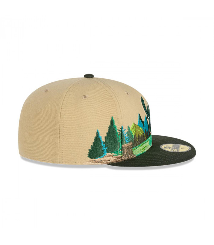 Gorro 59fifty NBA Milwaukee Bucks Team Landscape Light Beige