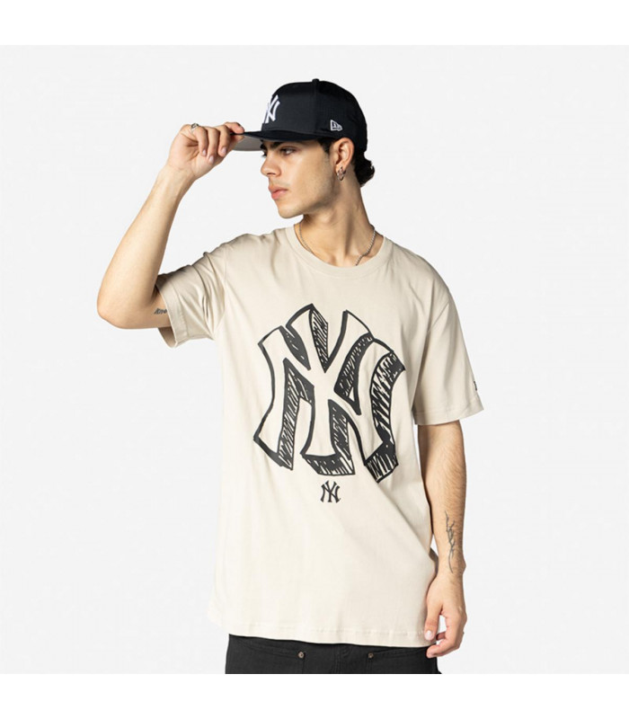Polera  New York Yankees MLB Official Doodles Light Beige