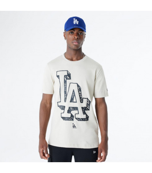 Polera  Los Angeles Dodgers MLB Official Doodles Light Beige