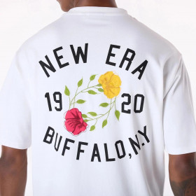 Polera New Era Buffalo Floral Graphic White