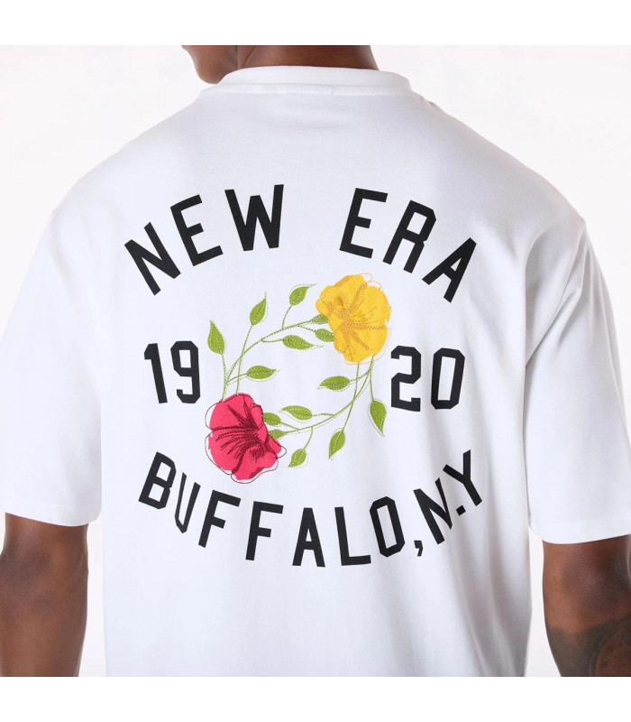 Polera New Era Buffalo Floral Graphic White