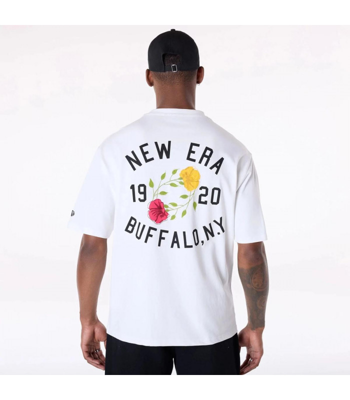 Polera New Era Buffalo Floral Graphic White