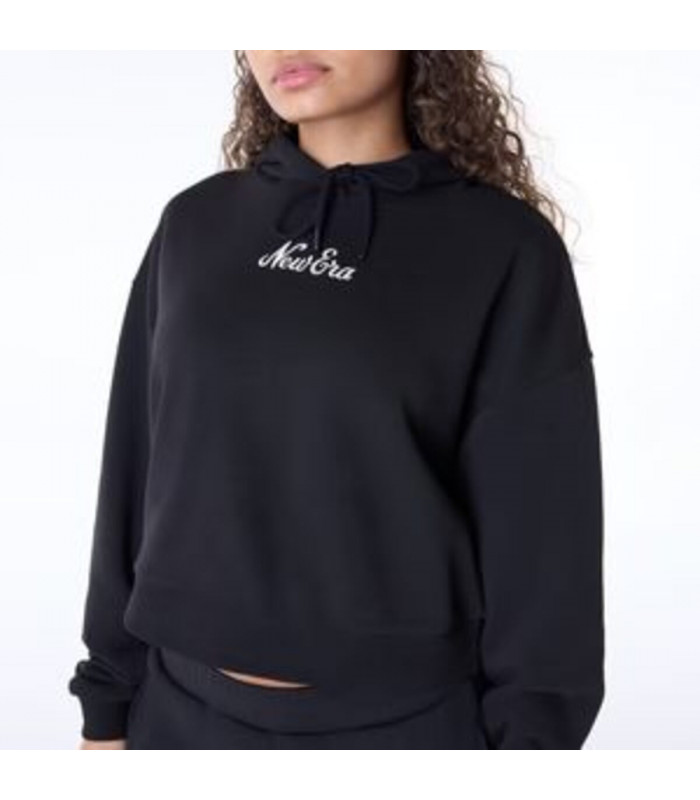 Poleron New Era  Script Crop Negro