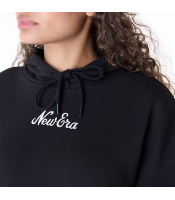 Poleron New Era  Script Crop Negro