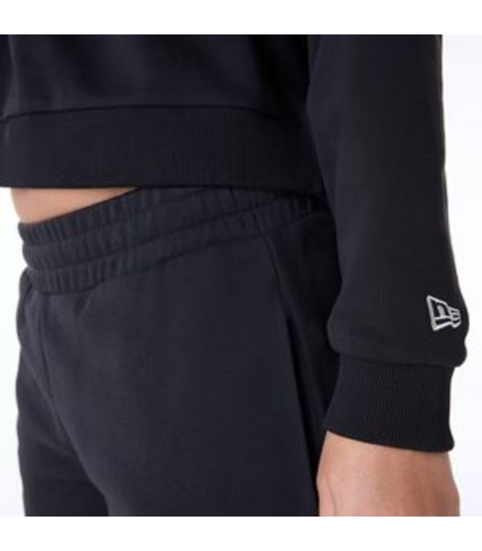 Poleron New Era  Script Crop Negro