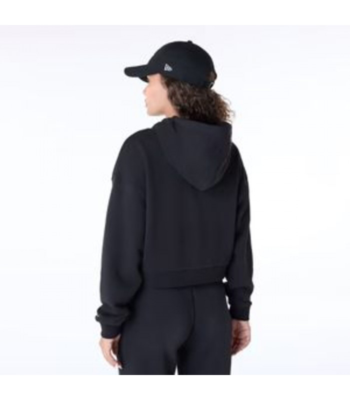 Poleron New Era  Script Crop Negro