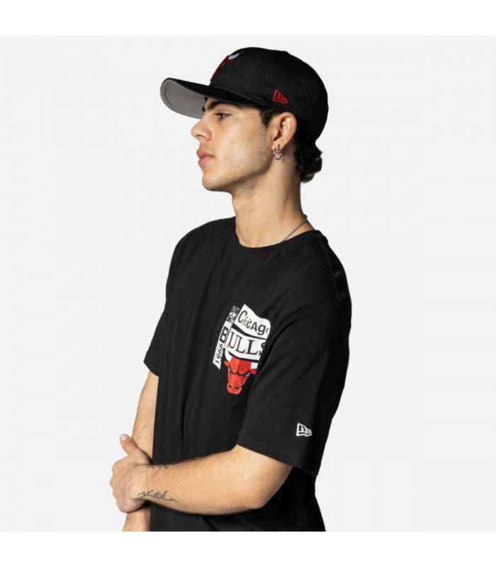 Polera  Chicago Bulls NBA Newspaper Black