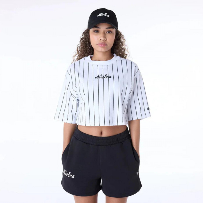 Polera Pinstripe  New Era Script Blanco Women