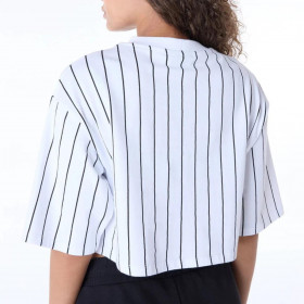 Polera Pinstripe  New Era Script Blanco Women