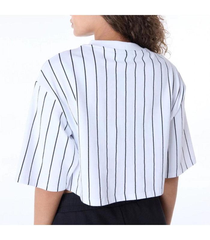 Polera Pinstripe  New Era Script Blanco Women