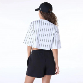 Polera Pinstripe  New Era Script Blanco Women