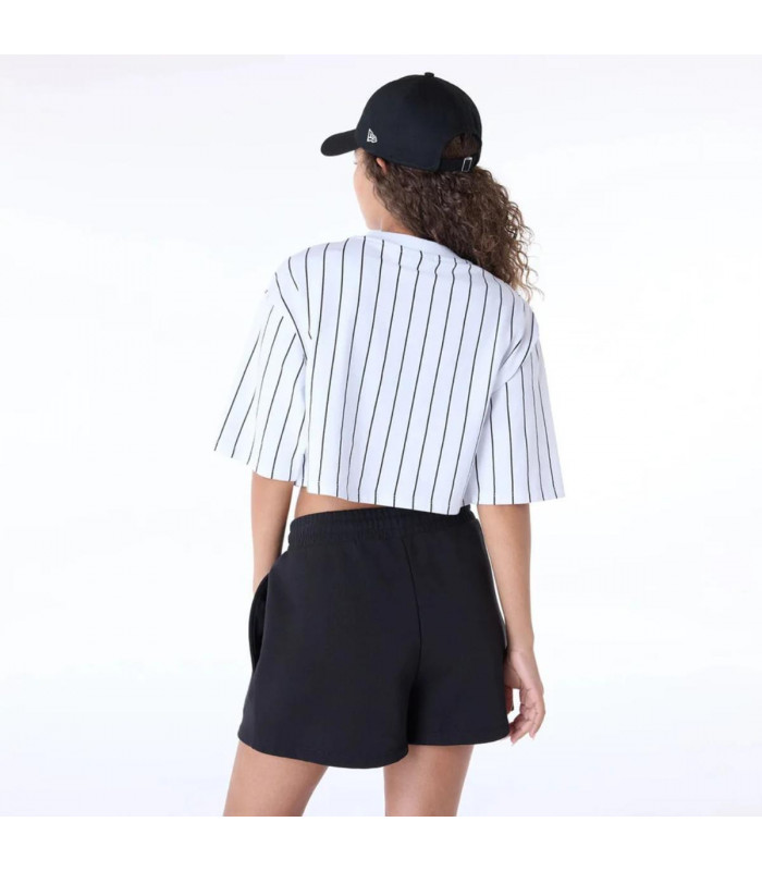 Polera Pinstripe  New Era Script Blanco Women