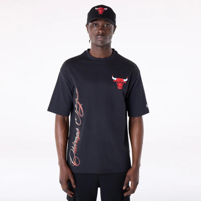 Polera Chicago Bulls Font Graphic Negro