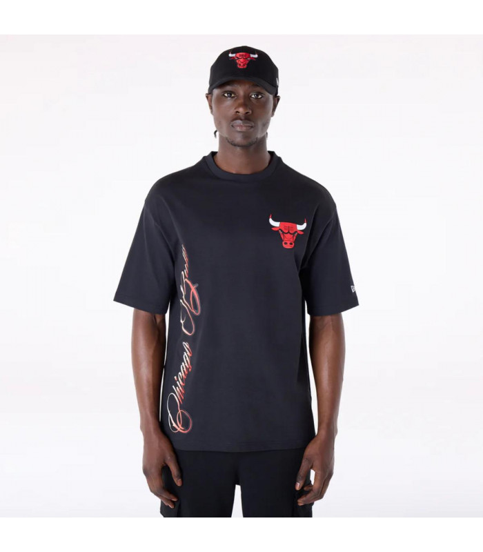 Polera Chicago Bulls Font Graphic Negro