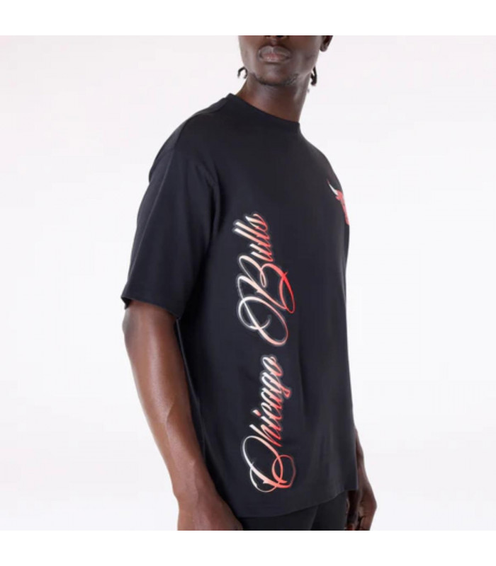 Polera Chicago Bulls Font Graphic Negro