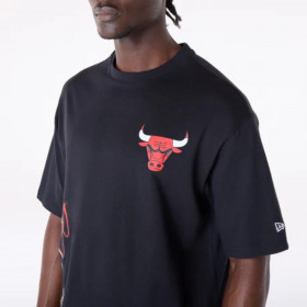 Polera Chicago Bulls Font Graphic Negro