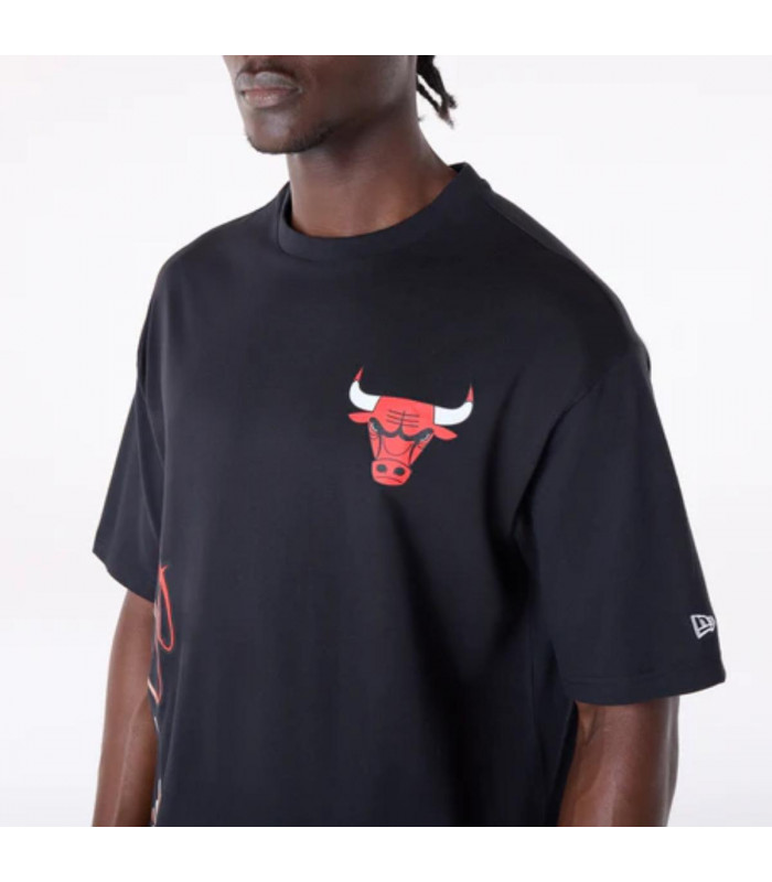 Polera Chicago Bulls Font Graphic Negro