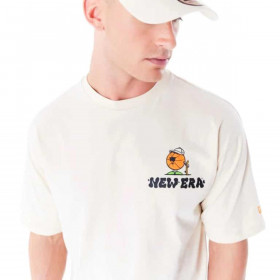 Polera New Era Brand City Graphic Light Beige