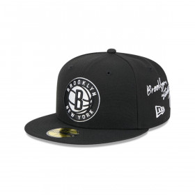 Gorra 59Fifty Brooklyn Nets NBA Team Verbiage Black
