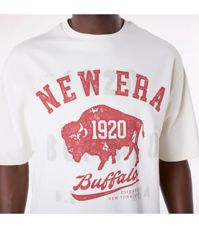 Polera  New Era Buffalo Graphic Open White