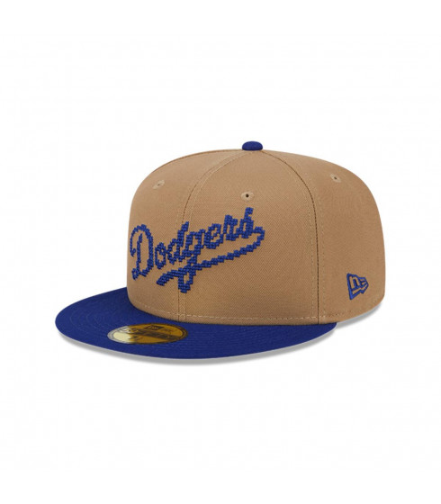 Gorra 59Fifty Los Angeles Dodgers MLB 8-Bit Wordmark Beige