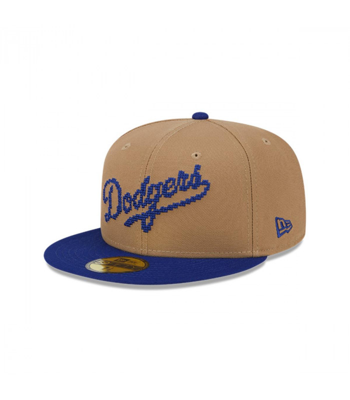 Gorra 59Fifty Los Angeles Dodgers MLB 8-Bit Wordmark Beige