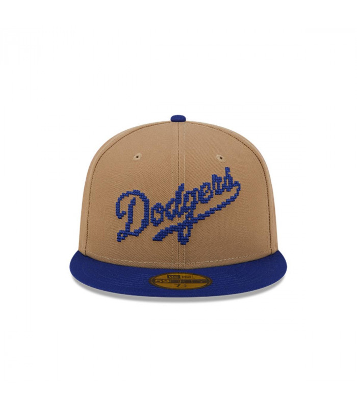 Gorra 59Fifty Los Angeles Dodgers MLB 8-Bit Wordmark Beige