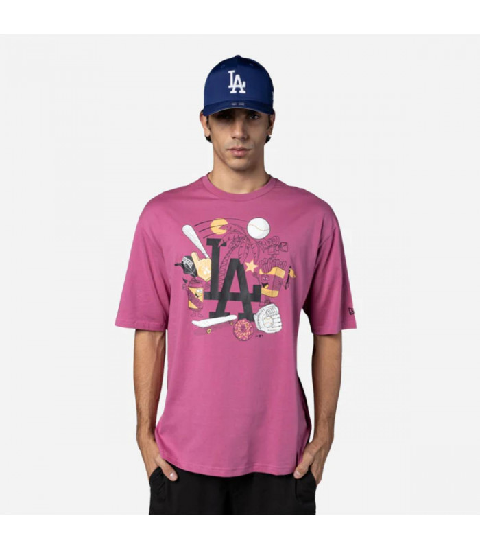 Polera Los Angeles Dodgers MLB Food Graphic Med Purple