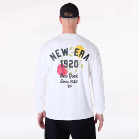 Polera  New Era Floral Graphic New York Blanco