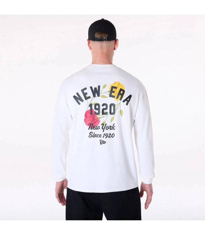 Polera  New Era Floral Graphic New York Blanco