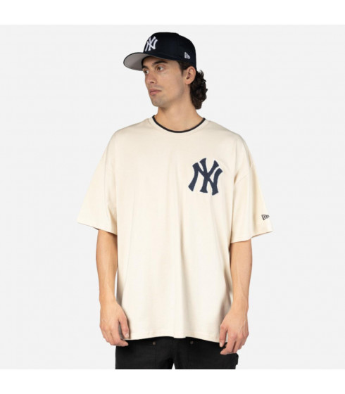 Polera  New York Yankees MLB Patches Light Beige