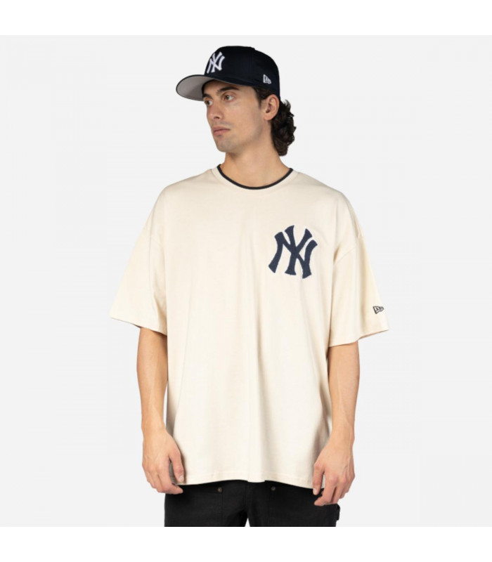 Polera  New York Yankees MLB Patches Light Beige