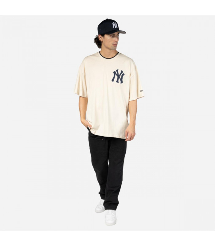 Polera  New York Yankees MLB Patches Light Beige
