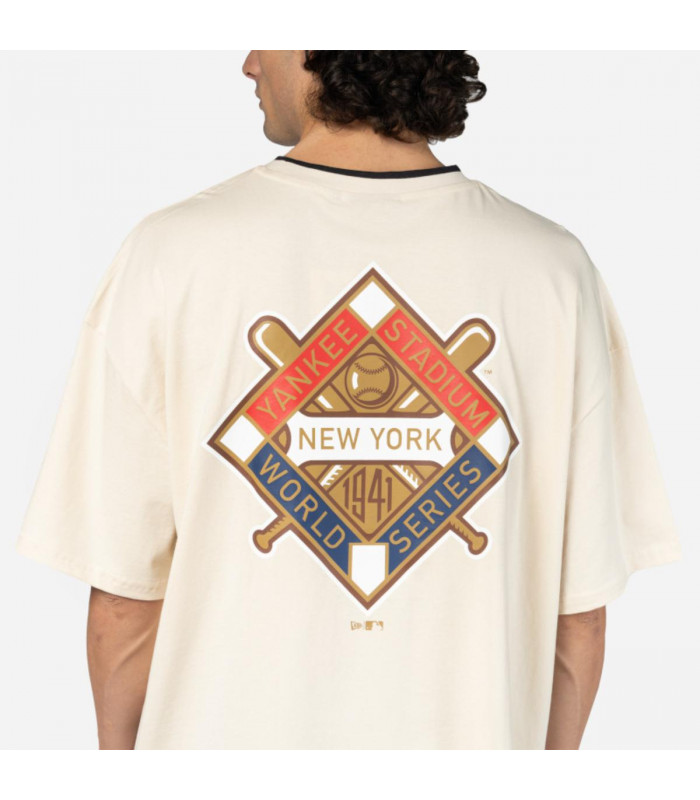 Polera  New York Yankees MLB Patches Light Beige