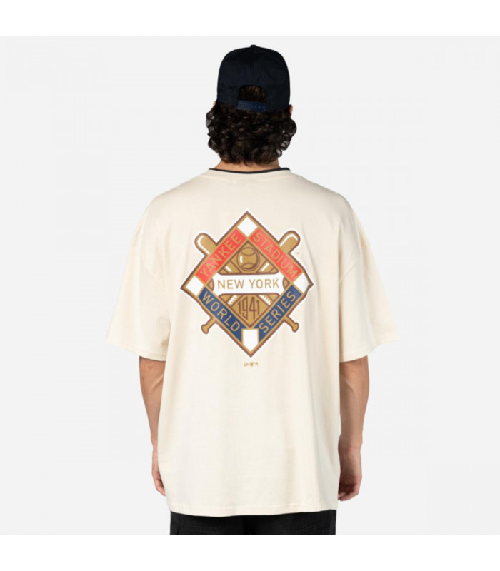 Polera  New York Yankees MLB Patches Light Beige