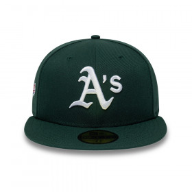 Gorra 59Fifty MLB Oakland Athletics Side Patch Verde Oscuro