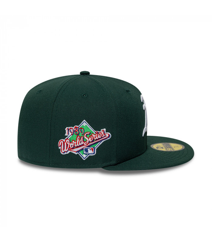 Gorra 59Fifty MLB Oakland Athletics Side Patch Verde Oscuro