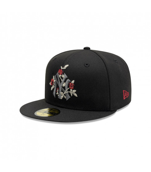 Gorra 59Fifty MLB New York Yankees Gothic Flowers Negro