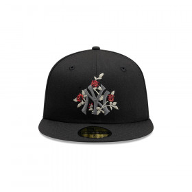 Gorra 59Fifty MLB New York Yankees Gothic Flowers Negro