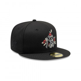 Gorra 59Fifty MLB New York Yankees Gothic Flowers Negro