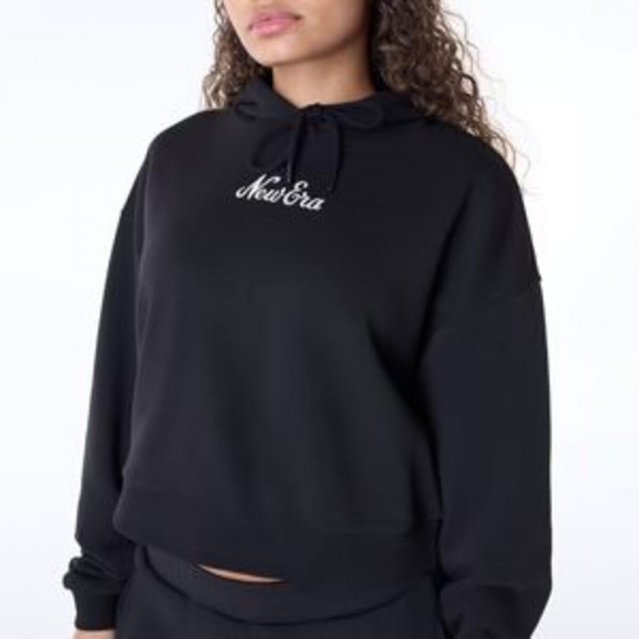 Poleron New Era  Script Crop Negro
