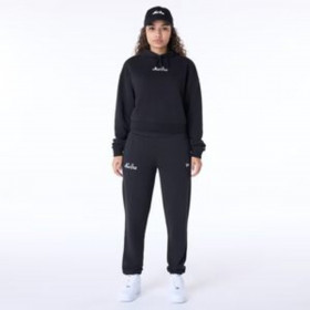 Poleron New Era  Script Crop Negro