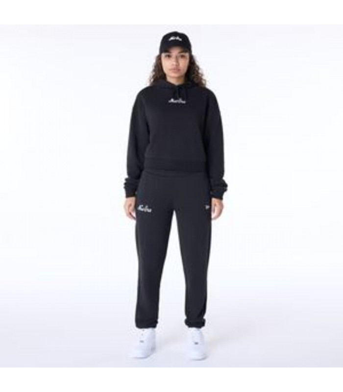 Poleron New Era  Script Crop Negro