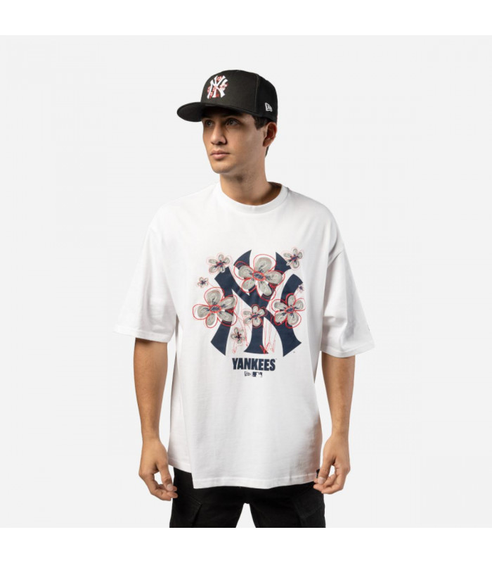 Polera New York Yankees Flower Graphic White