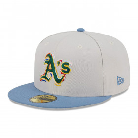 Gorra 59Fifty Oakland Athletics Color Brush Crema